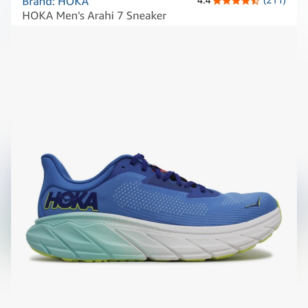 Hoka Men's Blue Sneakers with Yellow Highlights